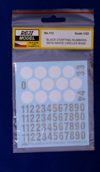 1/32 Starting Numbers Oldies Black