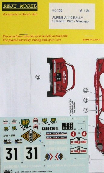 1/24 Alpine A110 Rallye T.de Corse 1970 (Manzagol)