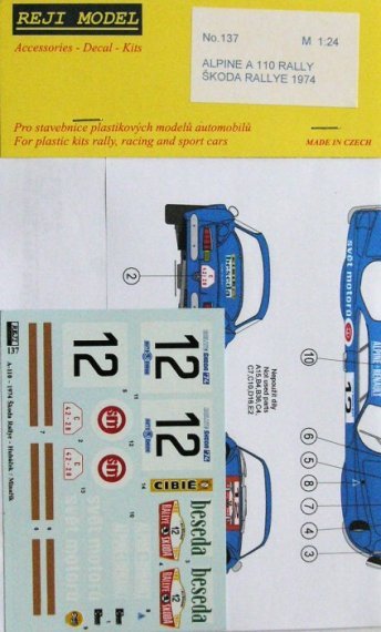 1/24 Alpine A110 Skoda Rallye 1974