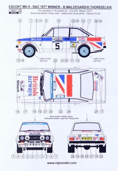 1/24 Ford Escort Mk.II  Winner RAC Rally 1977