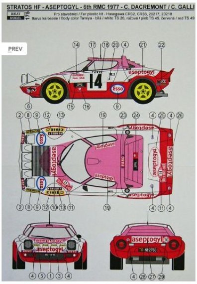 1/24 Lancia Stratos ASEPTOGYL Monte Carlo 1977