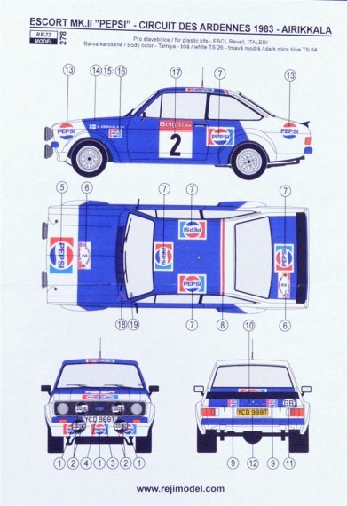 1/24 Ford Escort Mk.II RS 1800 PEPSI