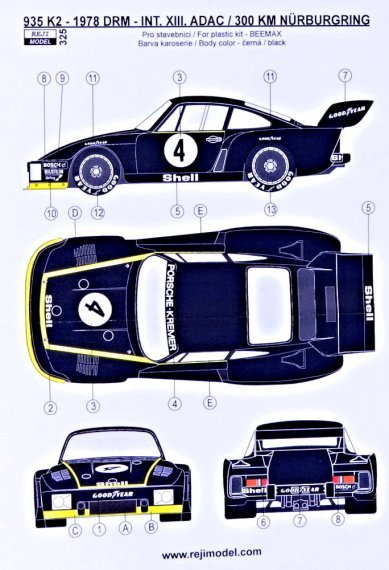 1/24 Porsche 935 K2 1978 DRM 300km Nrburgring decal