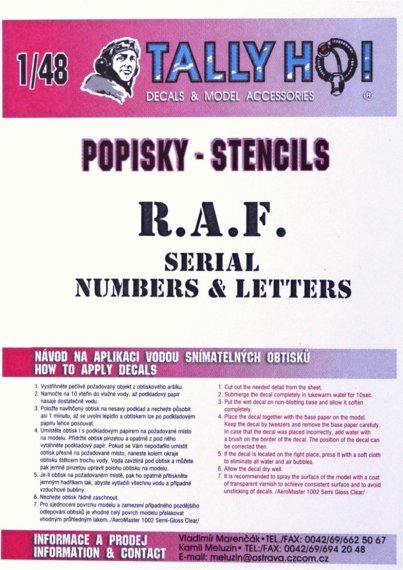 1/48 RAF Serial Numbers Dark Red 8