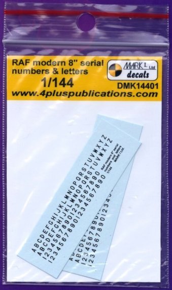 1/144 Decals RAF modern 8 serial numbers&letters