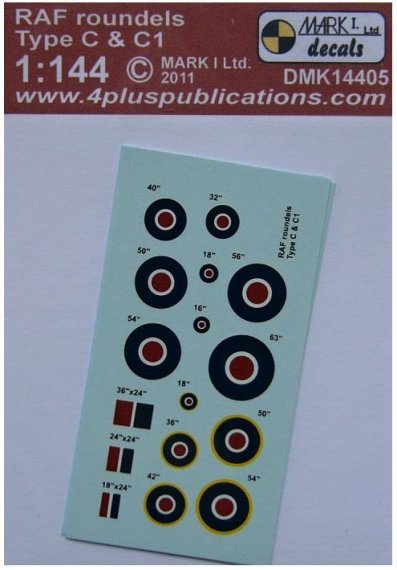 1/144 Decals RAF roundels Type C&C1 (2 sets)