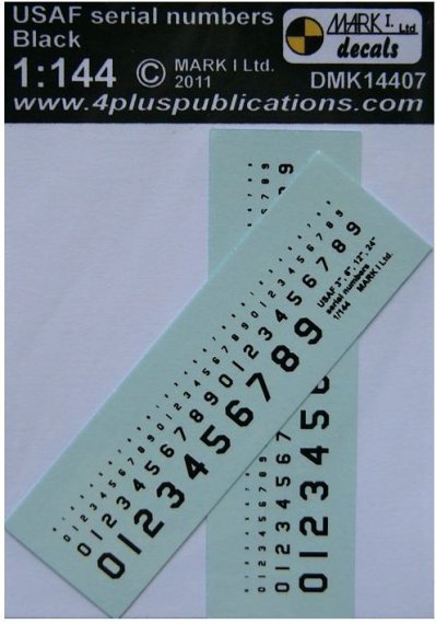 1/144 Decals USAF serial numbers  Black