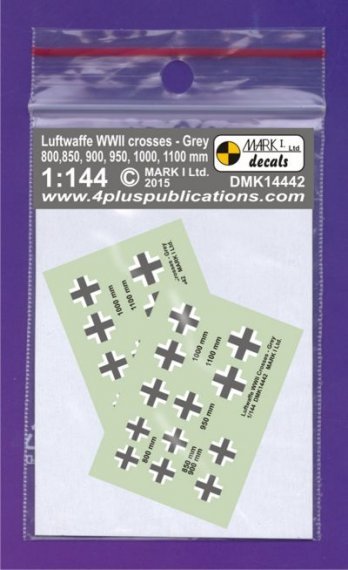 1/144 Luftwaffe Crosses (Balkenkreuz) late type Grey (size 800,