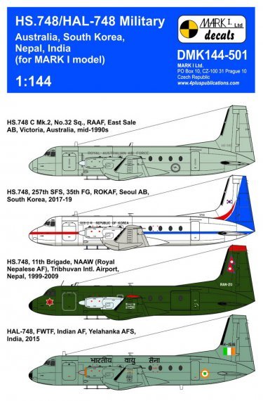 1/144 Decals HS.748/HAL-748 Military