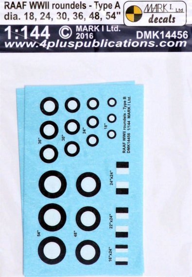 1/144 RAAF WWII roundels Type A , 2 sets