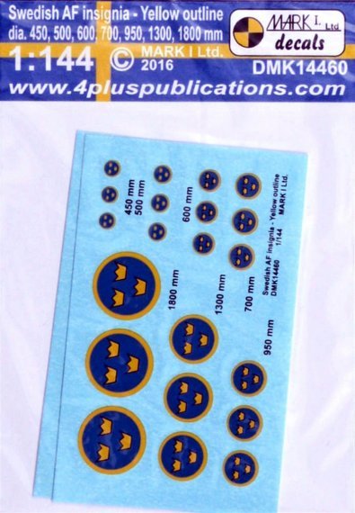 1/144 Swedish AF Insignia, Yellow outline , 2 sets