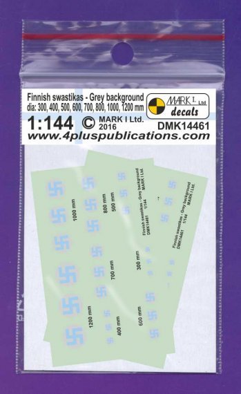 1/144 Finnish Swastikas, Grey background , 2 sets