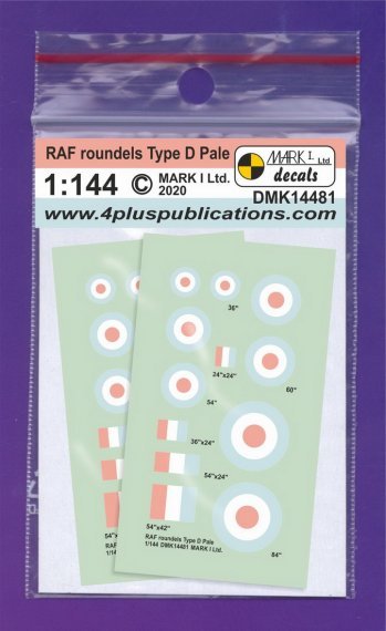 1/144 Decals RAF roundels Type D Pale