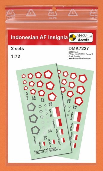 1/72 Decals Indonesian AF Insignia 2 sets