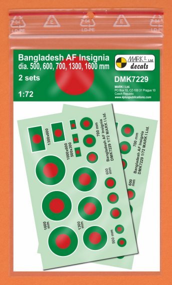 1/72 Bangladesh Air Force Insignia, 2 sets
