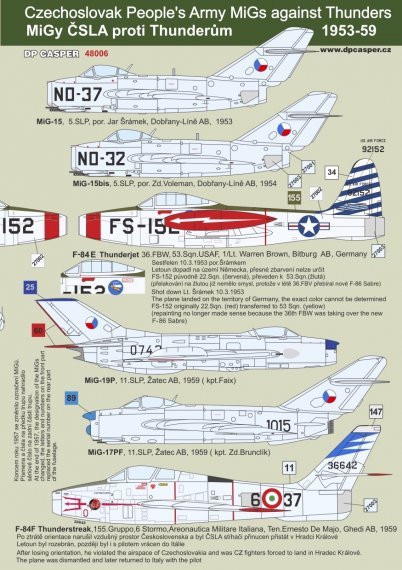 1/48 Czechoslovak Peoples Army MiGs against Thunders