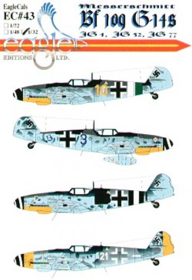 Eagle Cal 1/32 D�calcomanies Bf-109G-14 JG 77/4/52