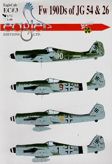 Eagle Cal D�cals 1/48 Focke-Wulf Fw-190D-9 JG 54 JG 26