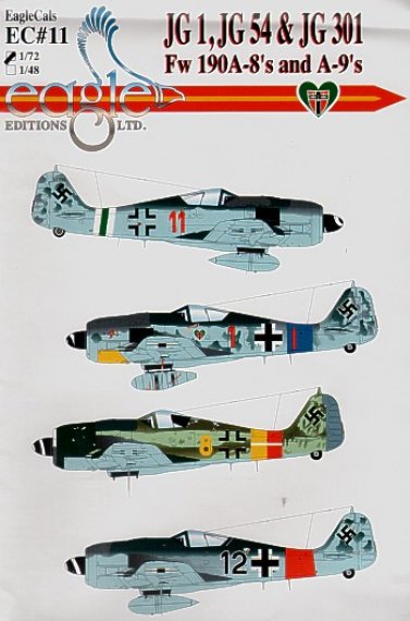 Eagle Cal D�cals 1/48 Focke-Wulf Fw-190A-8 JG 301, JG 54, JG 1