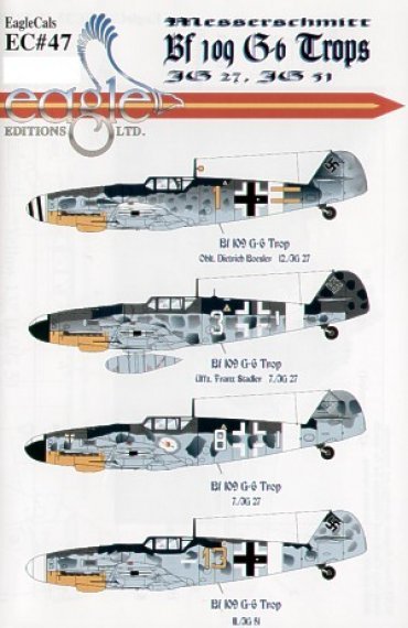 Eagle Cal 1/48 Bf-109G-6 Tropical - 4 marquages JG 27