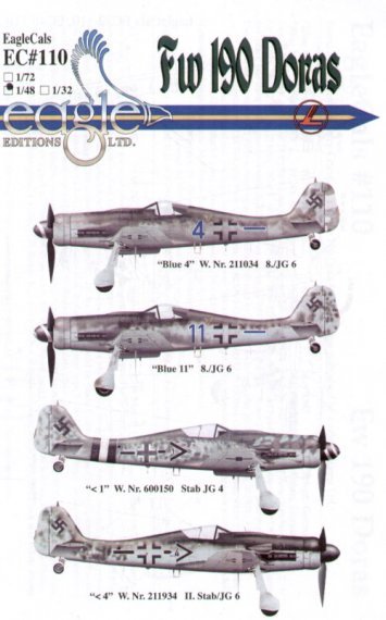 Eagle Cal 1/48 Focke-Wulf Fw-190D-9 D�cals Pt.3