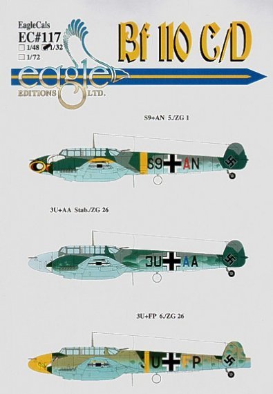 Eagle Cal 1/48 Messerschmitt Bf-110C/D D�cals Pt.1