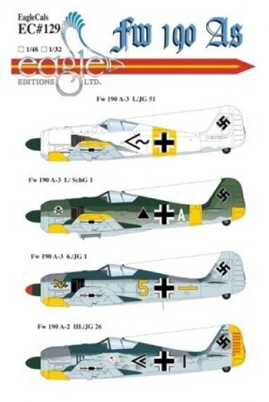 Eagle Cal 1/48 Focke-Wulf Fw-190A d�calcomanies JG 26