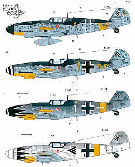 EagleCals D�calcomanies Bf-109G-6 Hartmann 1/72
