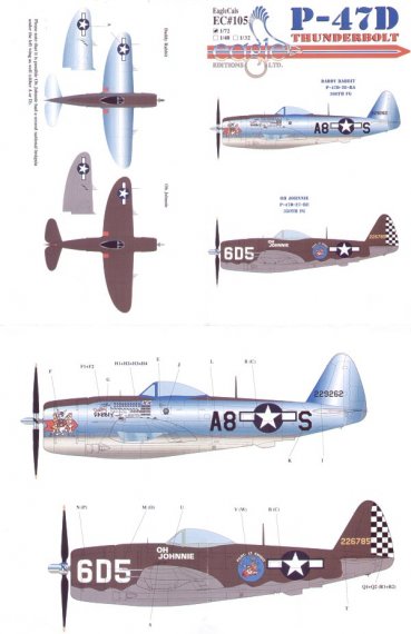 Eagle Cal D�cals P-47D Thunderbolt Part 2 1/72