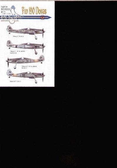 Eagle Cal 1/72 D�cals Focke-Wulf Fw-190D-9 Pt.4