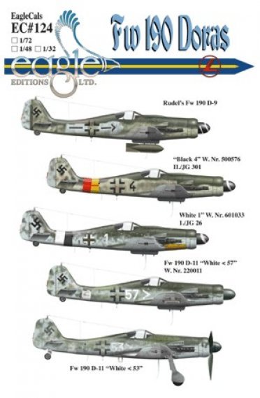 1/72 Focke Wulf Fw 190D Rudel's Fw 190D-9 II./JG301; 1./JG26; Fw