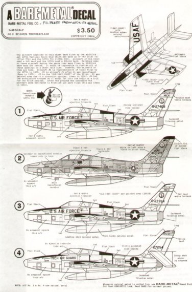 Republic RF-84F/K Thunderflash 127 TRW Michigan ANG 1/48
