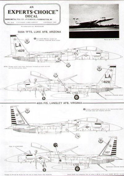 F-15A Eagle 1/48 555 TFTS Luke AFB / 48 FIS Langley