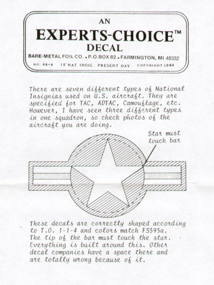 Experts Choice Insignes Nationaux US 1/48 16x9mm 7 styles