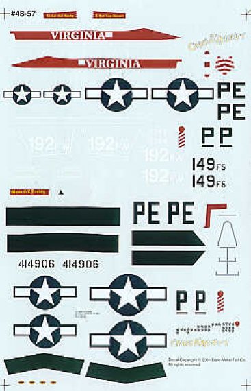 D�cal 1/48 F-16C et P-51D Mustang 328FS Virginia ANG