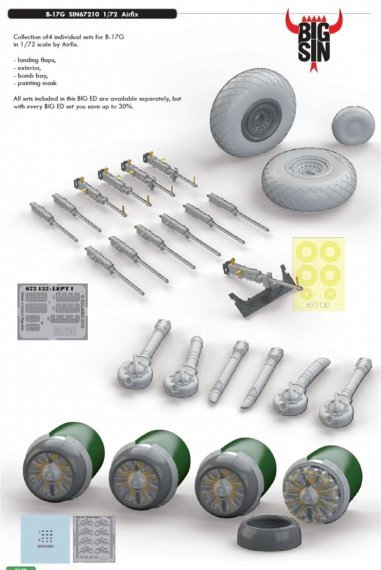 BIGSIN 1/72 B-17G detail set pack