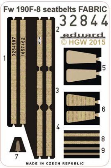 1/32 Focke-Wulf Fw Fw 190F-8 seatbelts FABRIC (for Revell)
