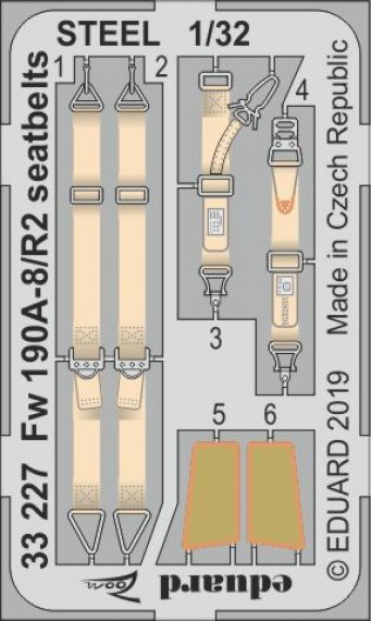 1/32 Fw 190A-8/R2 seatbelts STEEL