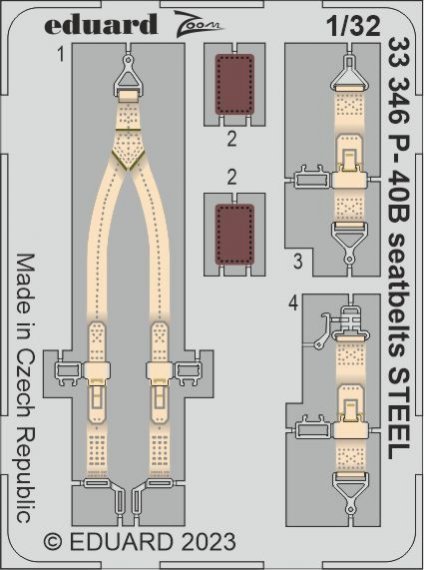 1/32 P-40B seatbelts STEEL