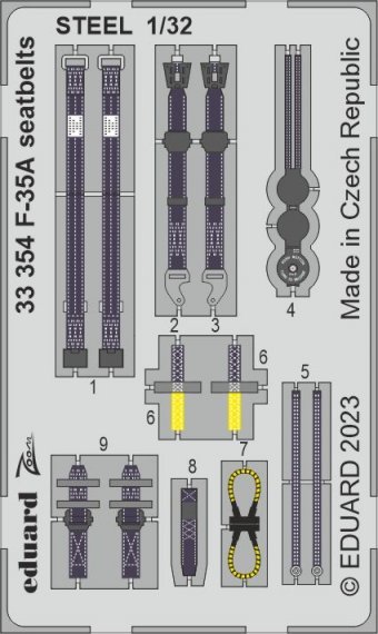 1/32 F-35A seatbelts STEEL