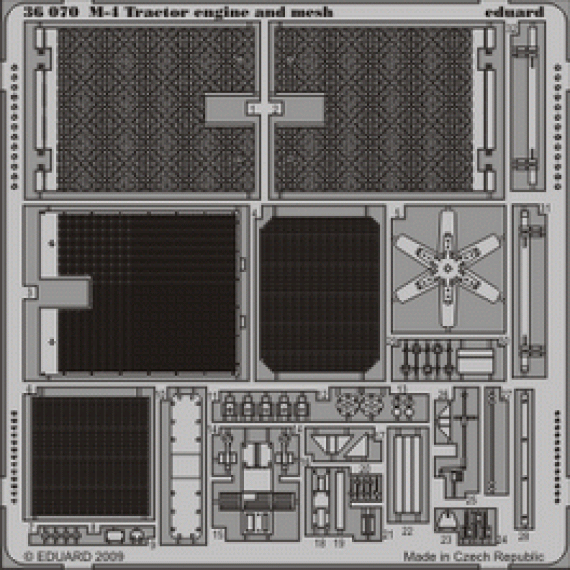 1/35 SET M-4 Tractor engine and mesh (HOBBYB)
