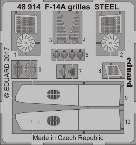 1/48 Grumman F-14A grilles STEEL