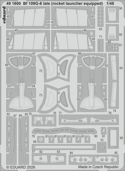 Eduard Set 1/48 Bf 109G-6 Late with Rocket Launchers