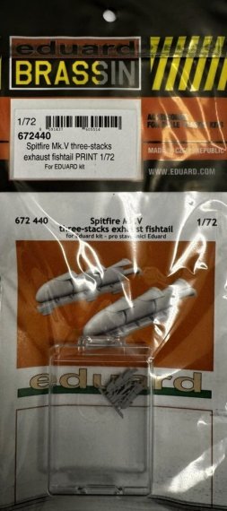 Brassin 1/72 Spitfire Mk.V 3-stacks exhaust fishtail