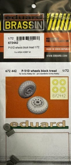 Brassin 1/72 P-51D wheels block tread for Arma Hobby.