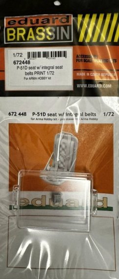 Brassin 1/72 P-51D seat with seatbelts for Arma Hobby