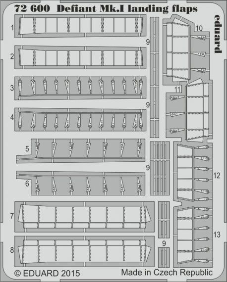 1/72 Boulton-Paul Defiant Mk.I landing flaps (for Airfix)