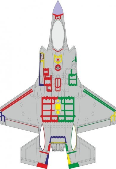 Mask 1/72 F-35A RAM panels early for Tamiya