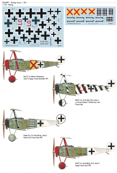 1/24 Decals Flying circus / JG I