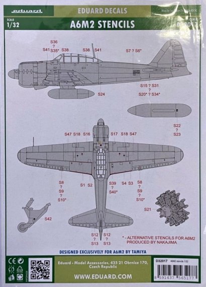 1/32 Decals A6M2 stencils